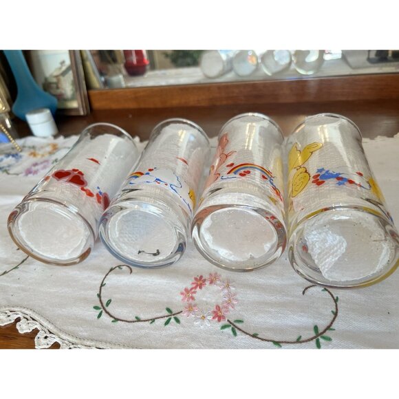 Set of 4 Care Bears Pizza Hut Glasses Vintage 1983 Limited Edition EXCELLENT - Picture 8 of 12